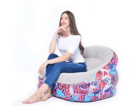 مقعد نفخ حجم كبير مرسم