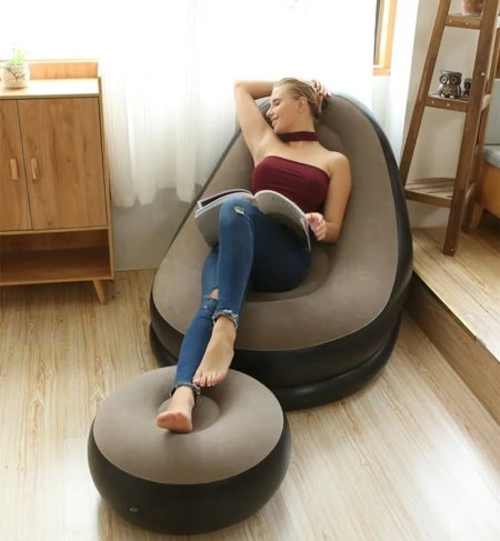 مقعد نفخ قطعتين حجم كبير ساده